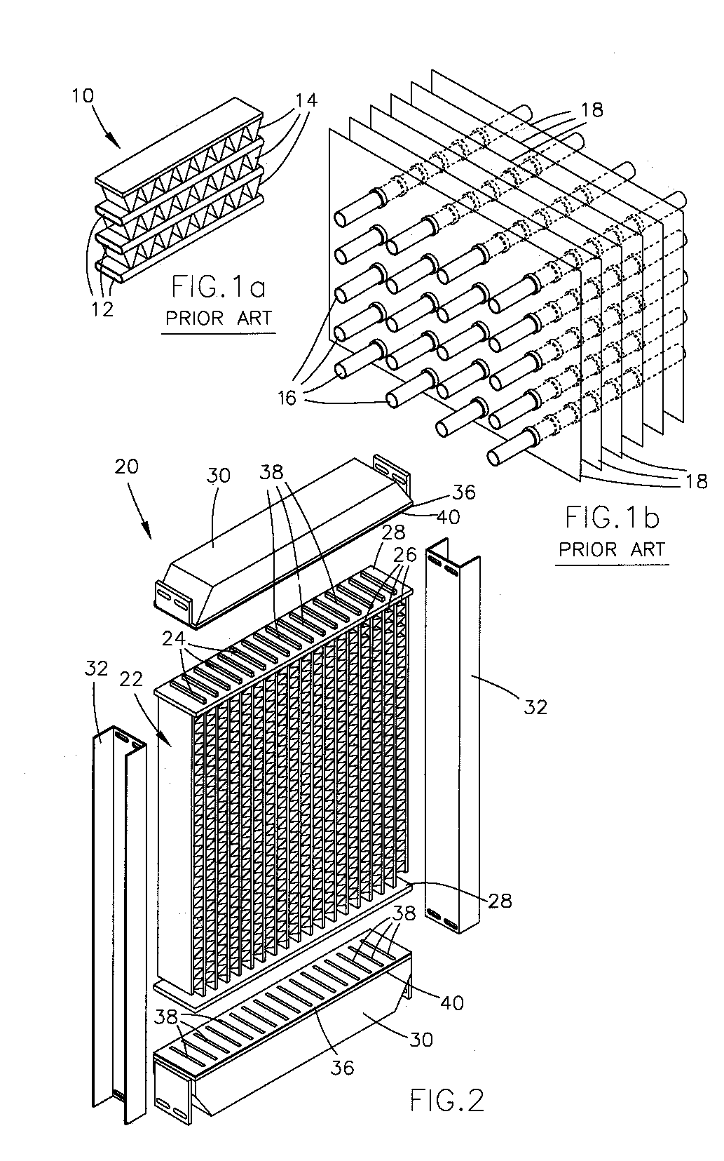 Brazed headerless core assembly for a modular heat exchanger