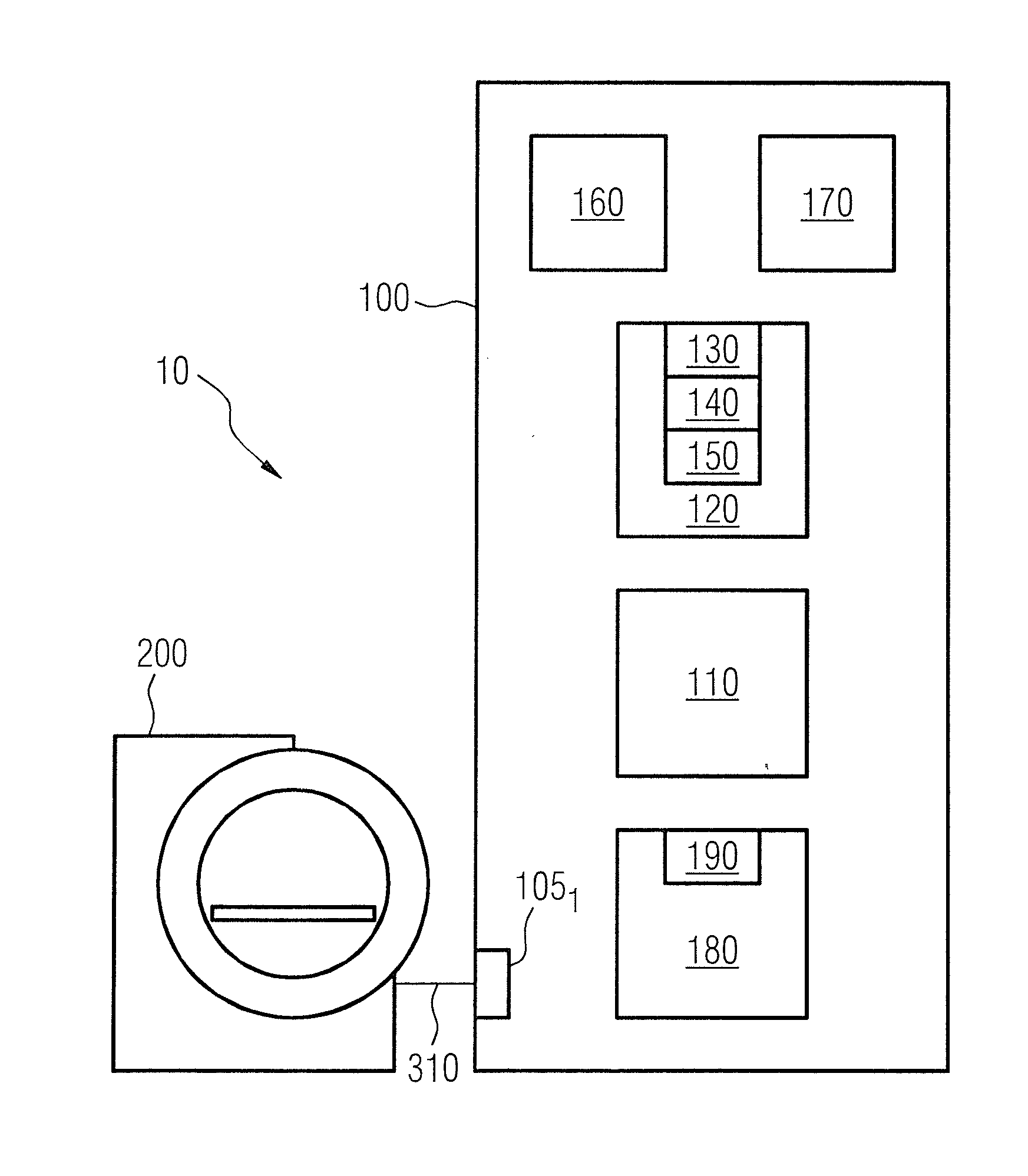 Medical imaging system and method using different computers for control of data acquisition and for image reconstruction