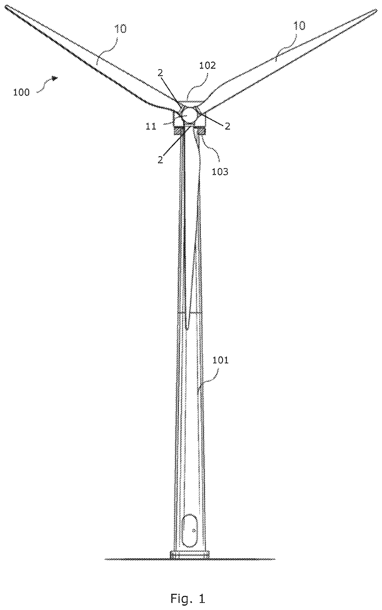 A rotor for a wind turbine with a pitch bearing unit