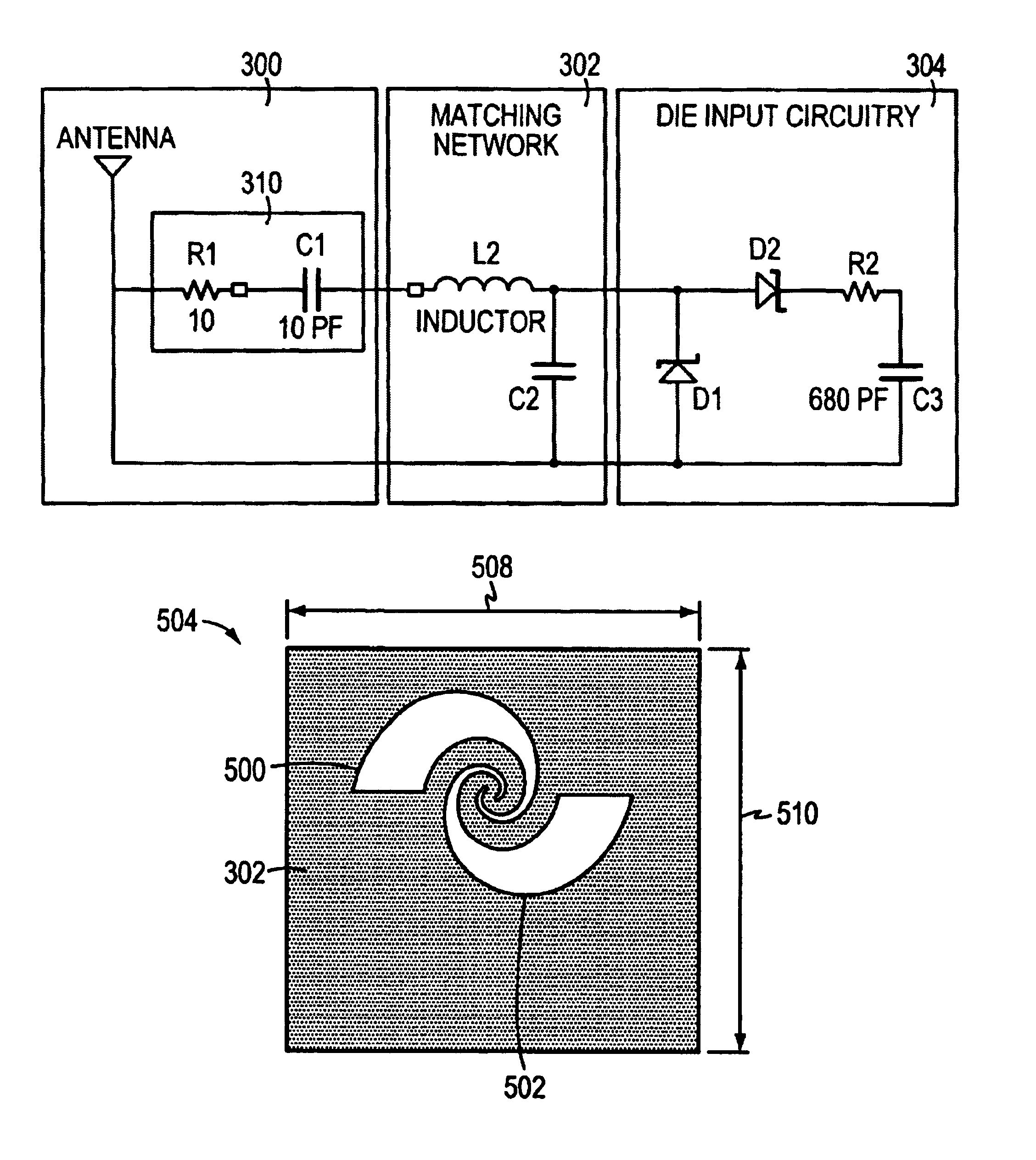 RFID tag wide bandwidth logarithmic spiral antenna method and system