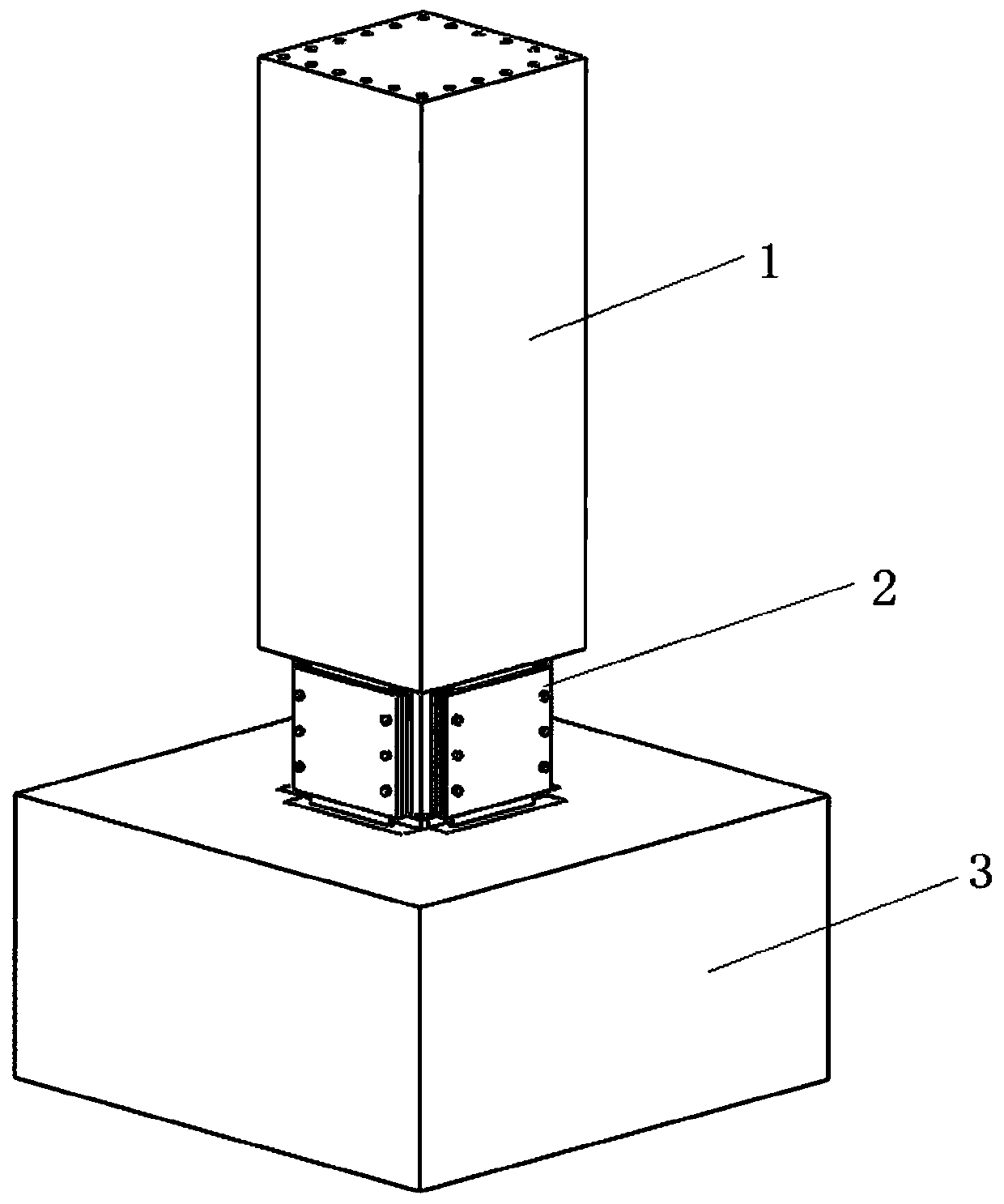 Concrete column base joint containing high-ductility replaceable energy-dissipation connecting assembly