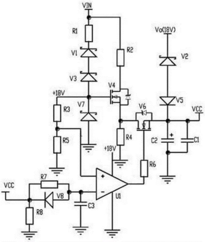 DC power supply starting circuit applicable to high input impedance