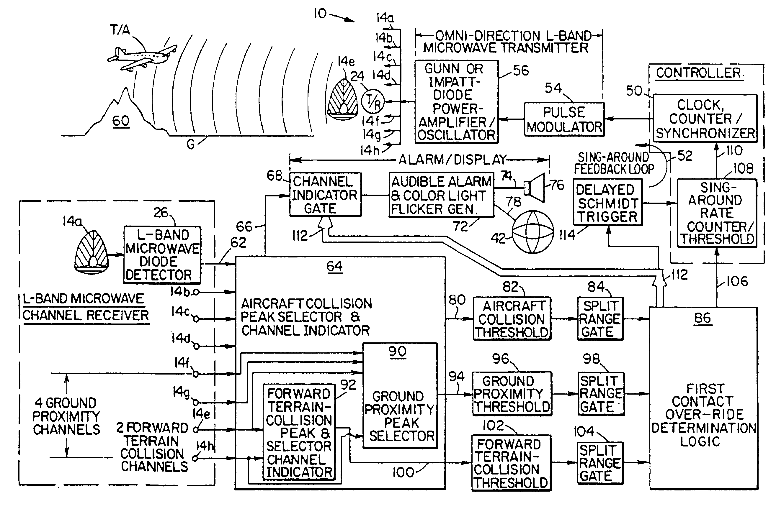 Collision avoidance system for use in aircraft