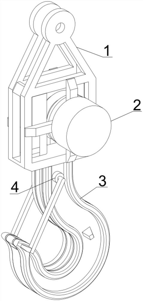 Overall assembly lifting hook device for high-voltage transmission line iron tower and use method of overall assembly lifting hook device