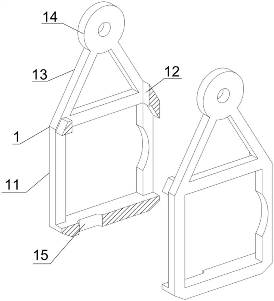 Overall assembly lifting hook device for high-voltage transmission line iron tower and use method of overall assembly lifting hook device