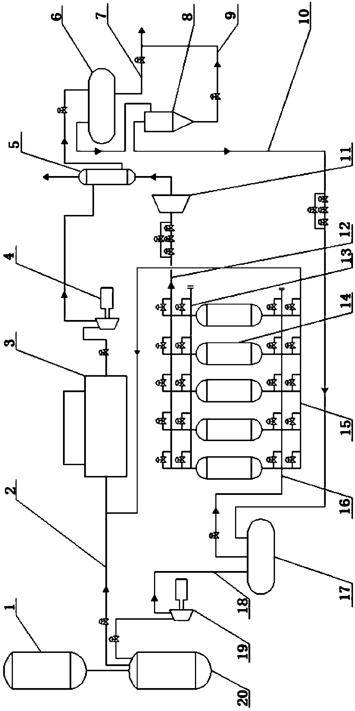 Technology and device for purifying and recycling polypropylene tail gas through pressure swing adsorption