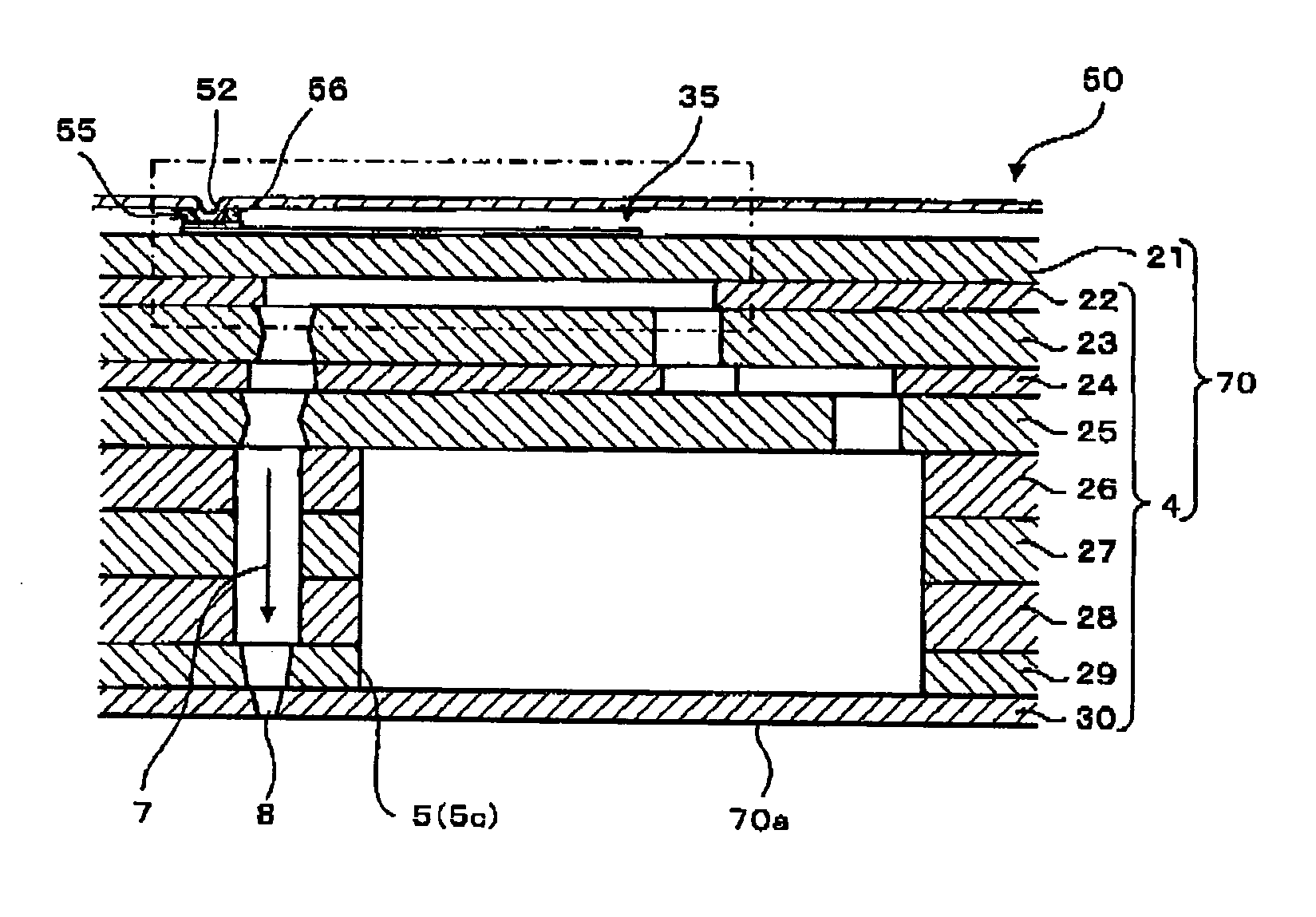 Electric device where actuator unit and printed wiring board are connected using bonding parts