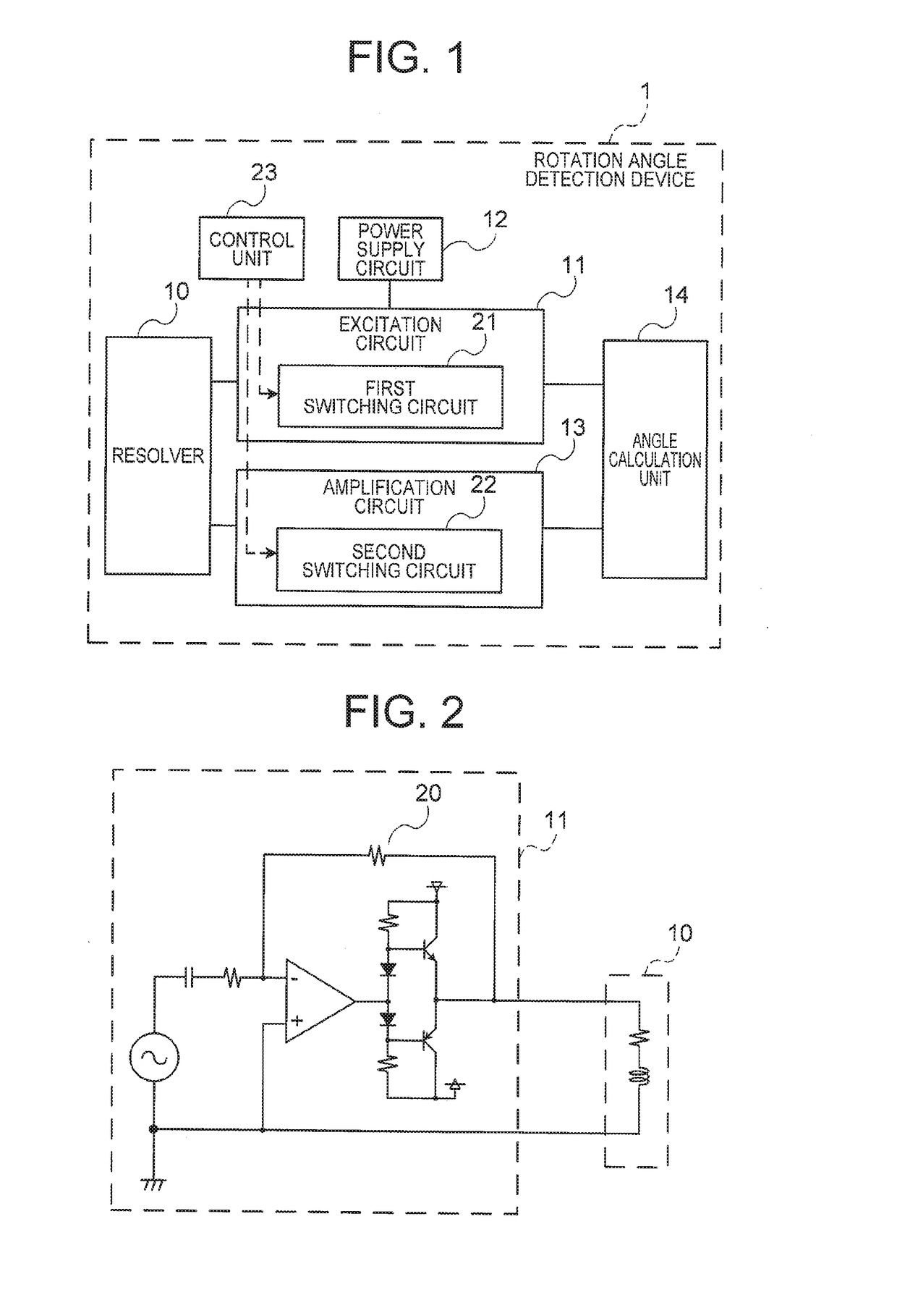 Rotation angle detection device and rotation angle detection method