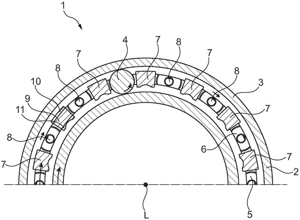 Rolling element bearing with cage