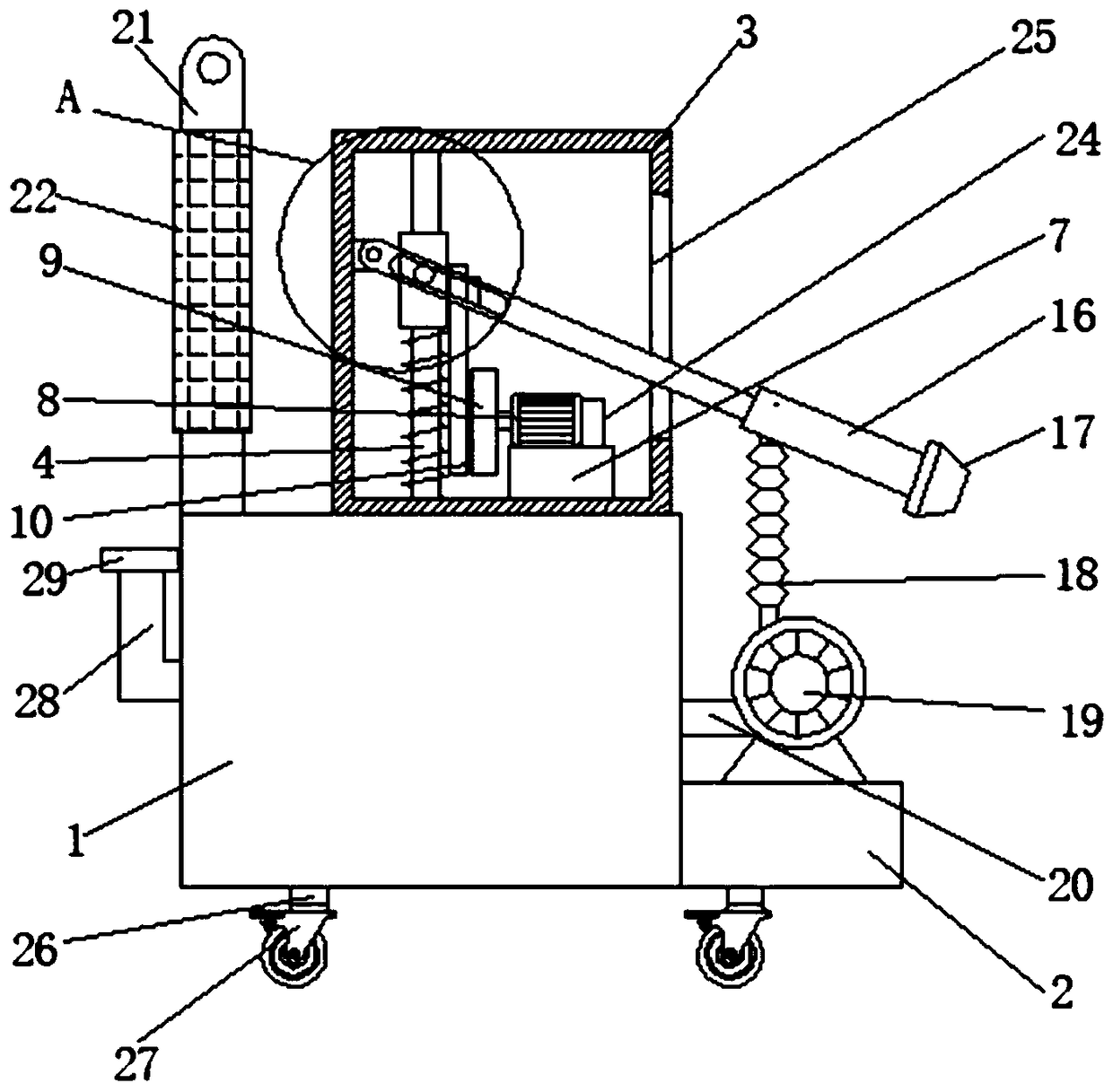 Agricultural angle-adjustable spraying device
