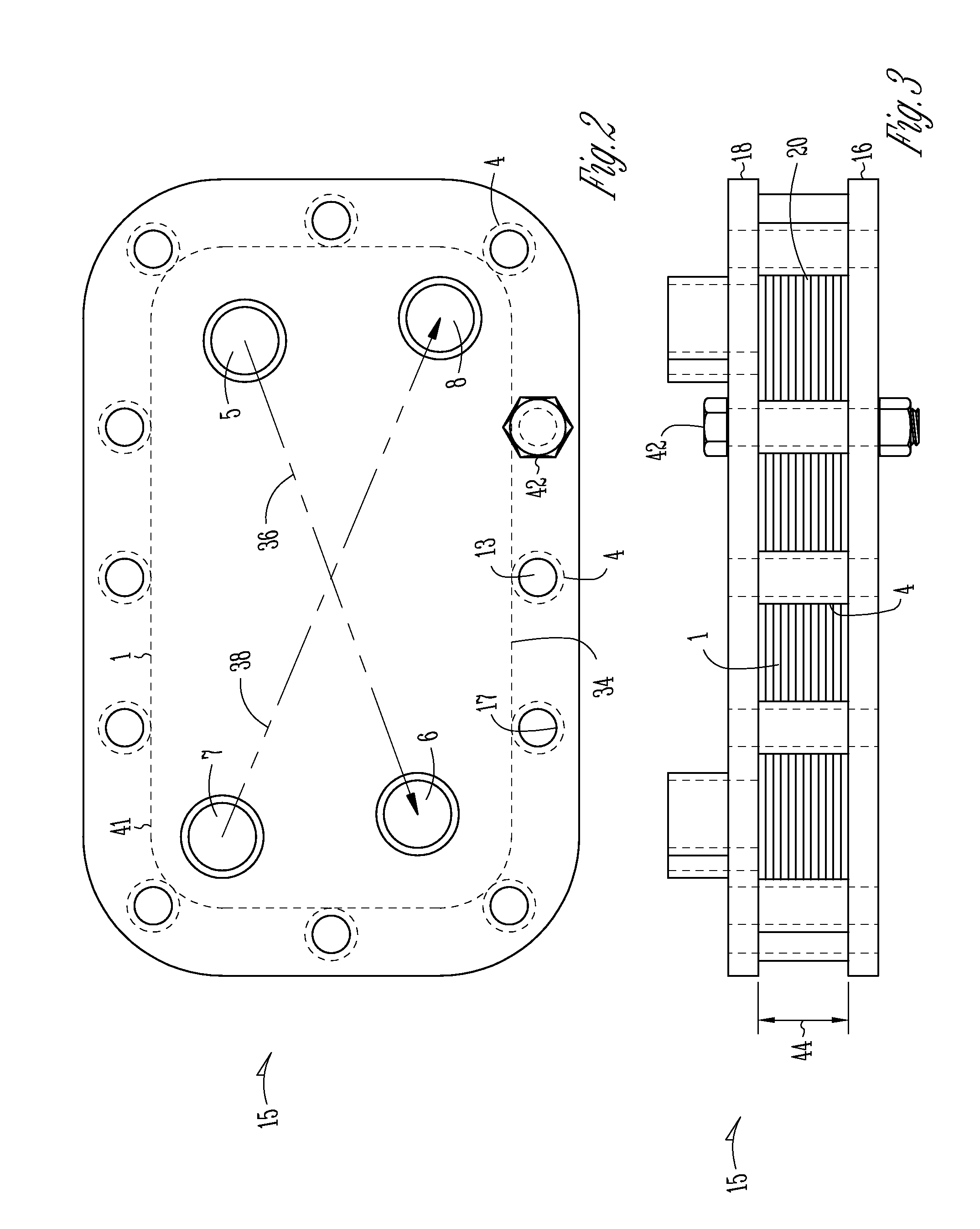 Polymer film heat exchanger with integral fluid distribution manifolds and method