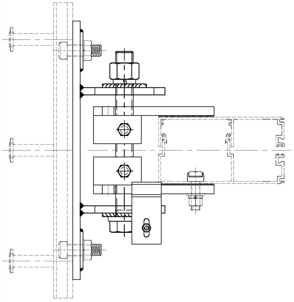 Sideward-hanging connection piece of unit-typed curtain wall stand column
