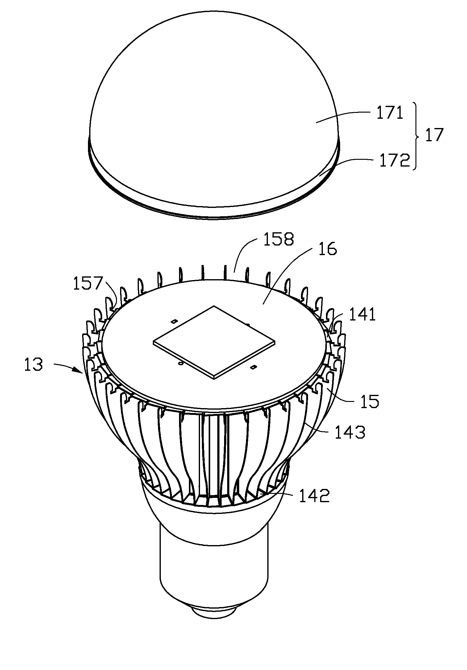 Lamp with heat sink and lamp cover mounted on the heat sink