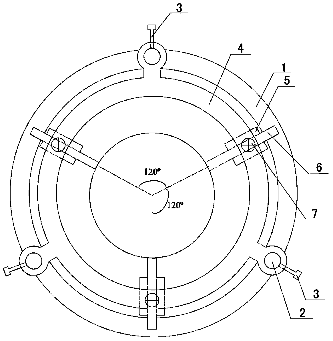 Device for measuring radial deformation of cylindrical test piece