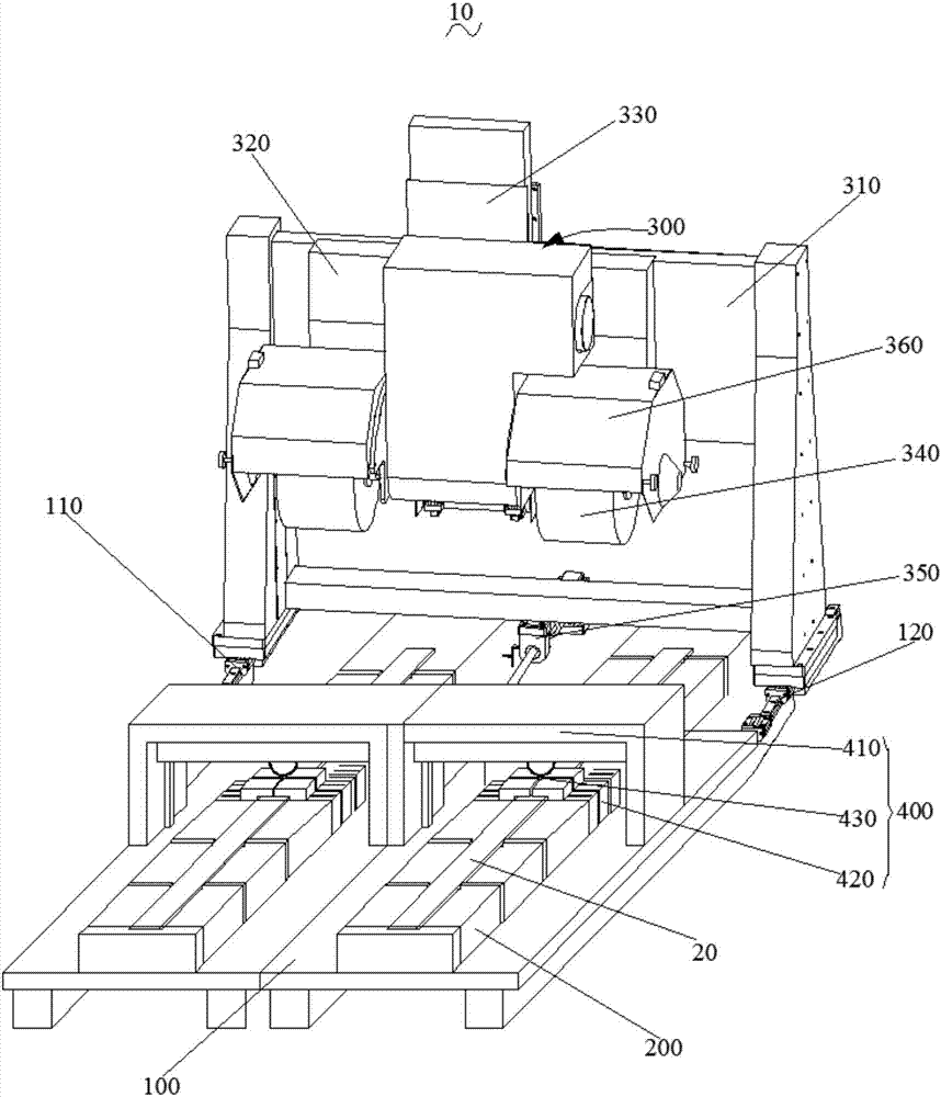 Battery case piece shaping and cutting mechanism