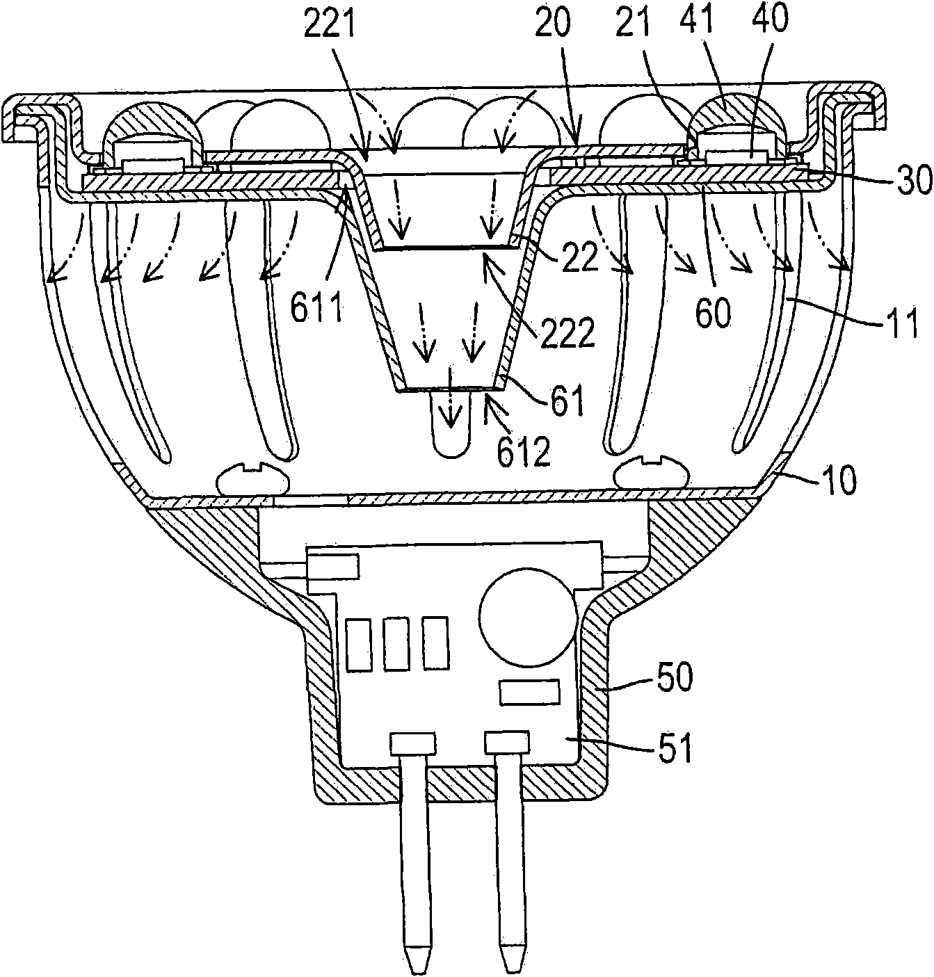 Light emitting diode lamp with functions of heat convection and heat conduction and heat radiation module thereof