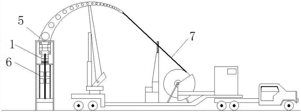 Online continuous-oil-pipe nondestructive testing equipment based on flux leakage and ultrasound