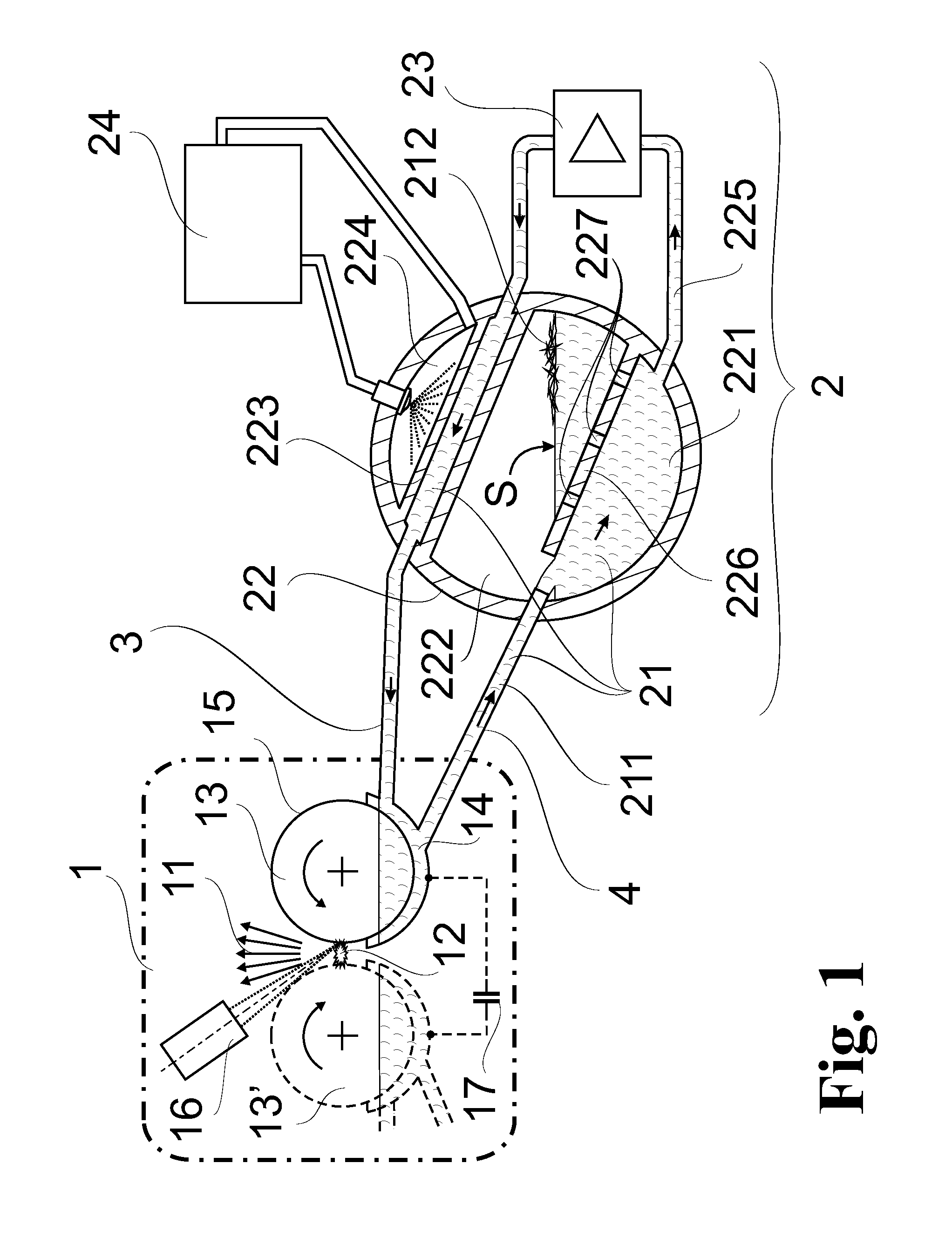Arrangement for the handling of a liquid metal for cooling revolving components of a radiation source based on a radiation-emitting plasma