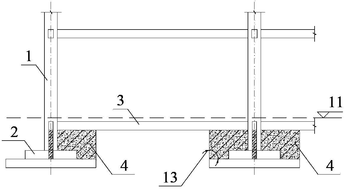 Damping control method for existing frame structure