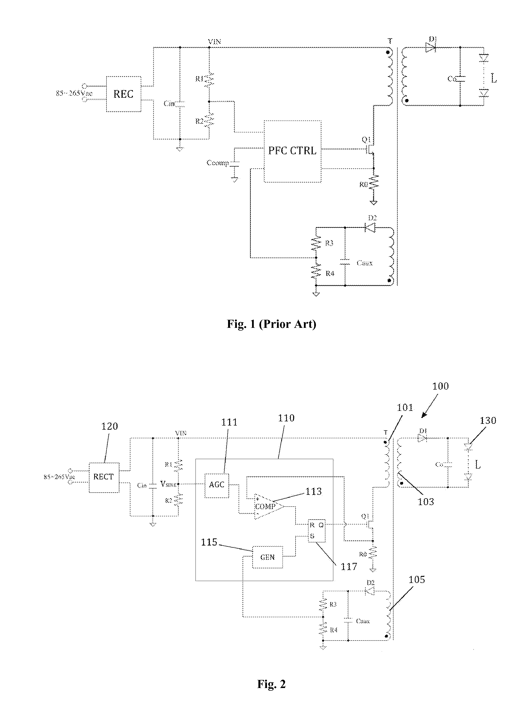 Control device for use with switching converters