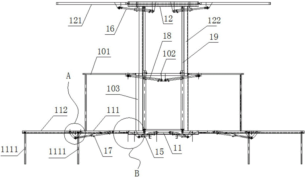 Double-layer stage vehicle with display screens