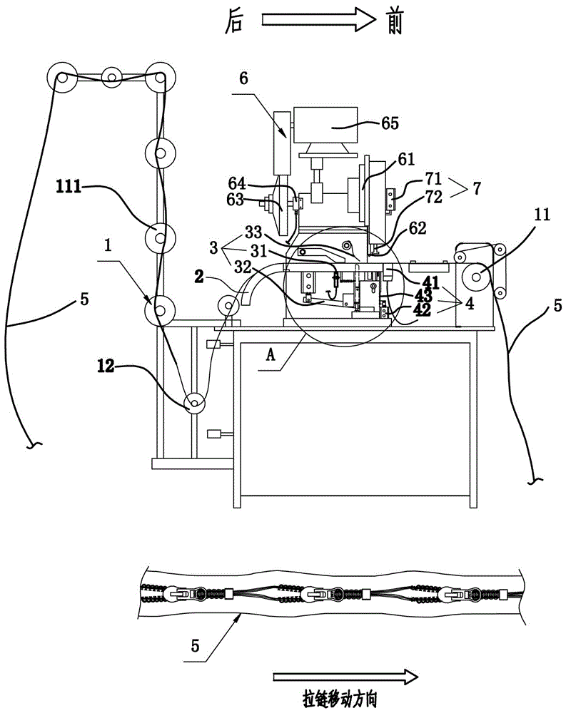 Automatic top-stop fixing equipment of short zipper and control method thereof