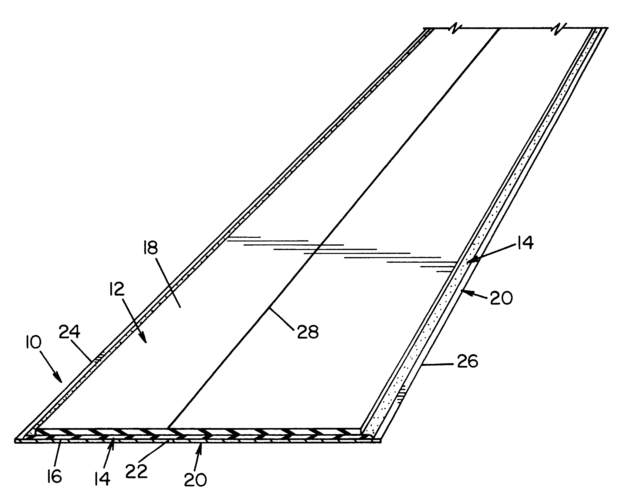 Adhesive rubber article having scored released liner and guide to facilitate field application and related methods