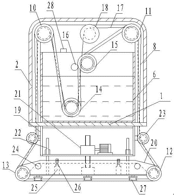 Ground cleaning device and ground cleaning trolley