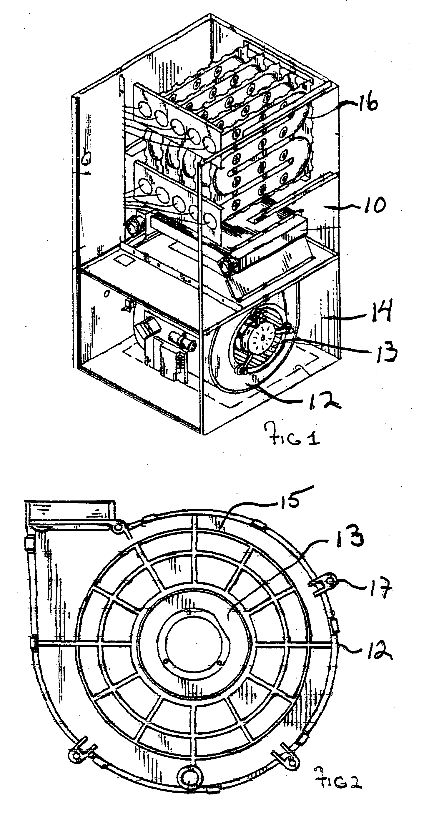 Molding compounds for use in furnace blower housings and blower housings molded from these compounds