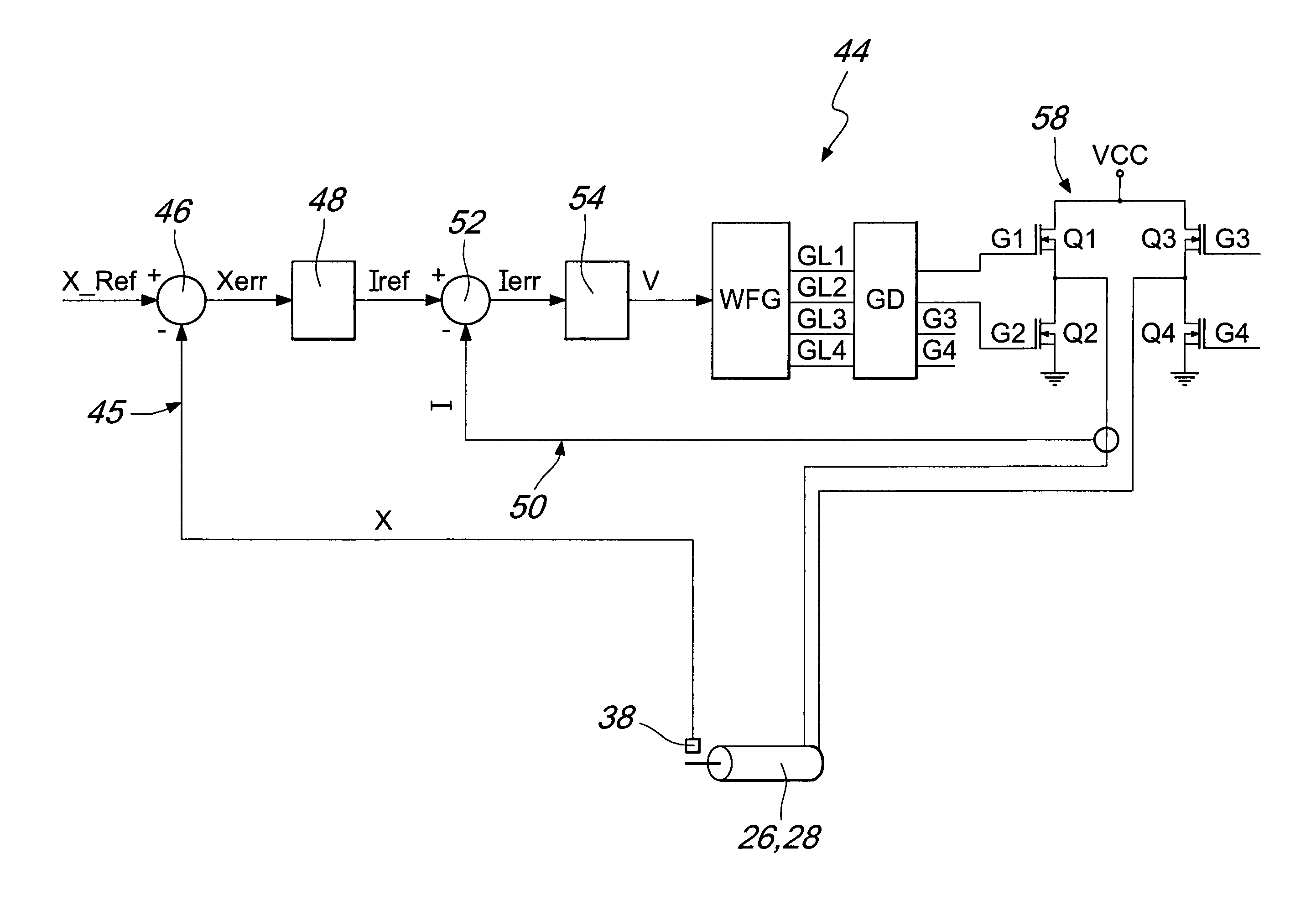 Control unit for yarn-braking devices in weft feeders for looms, and tuning method therefor