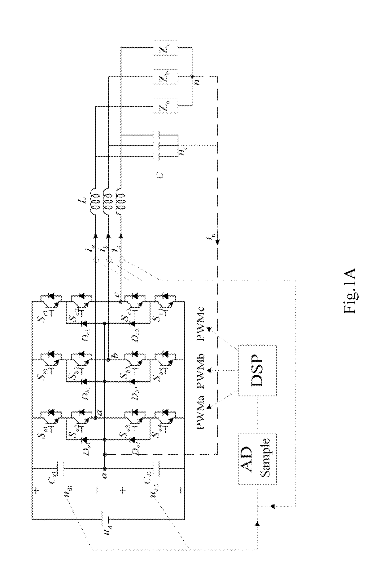 Three-level circuit and control method for balancing neutral point voltage of the same