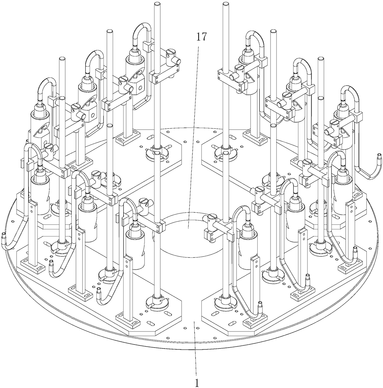 Positioning tool suitable for automatic welding of exhaust pipes and silencers through robot