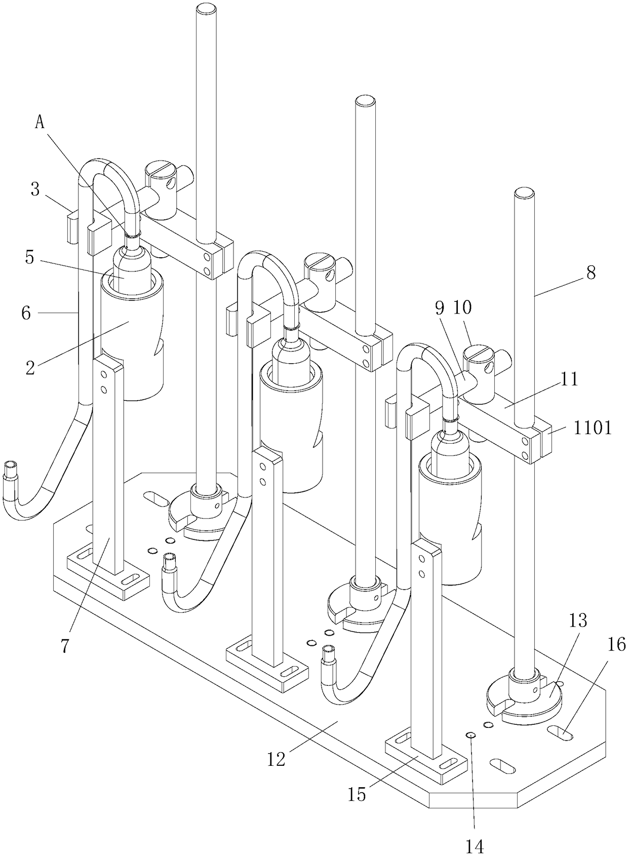 Positioning tool suitable for automatic welding of exhaust pipes and silencers through robot