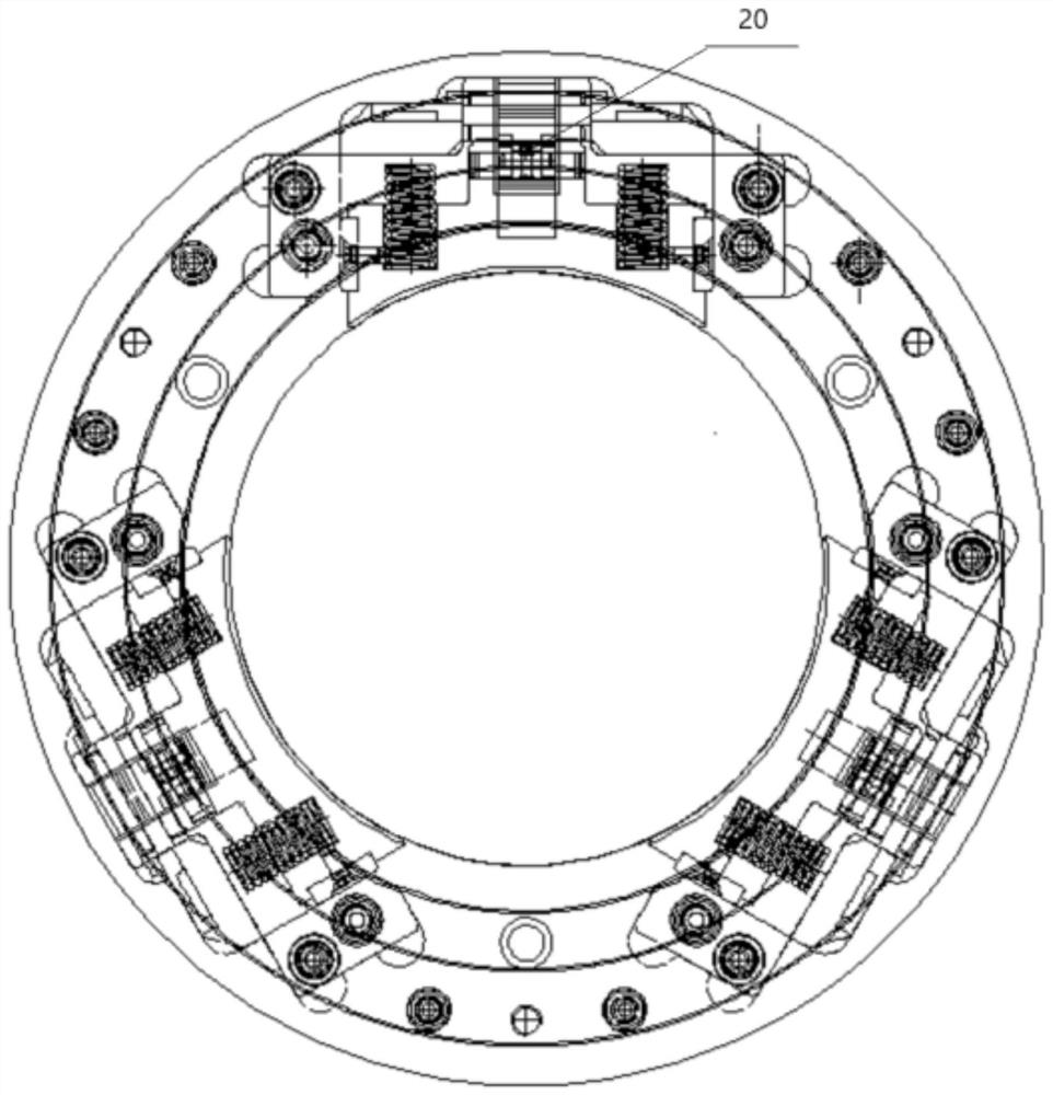 Disassembly-free automatic snap ring structure for realizing push disassembly and assembly of roller bearing seat