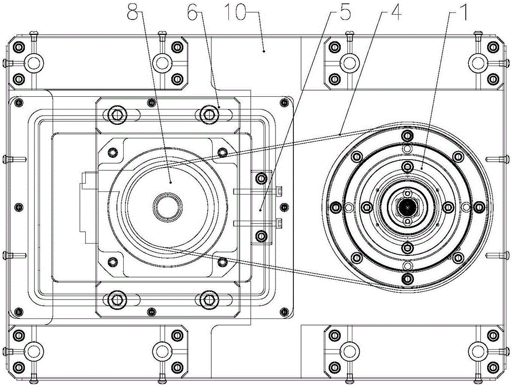 Rotary table mechanism mated with three-axis vertical type engraving and milling high-speed machine