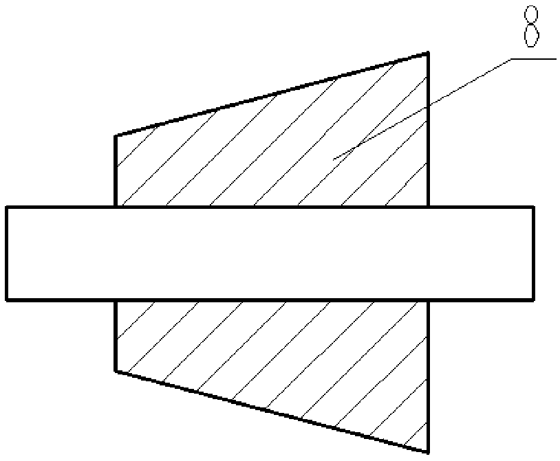 A two-roll continuous casting slab corner rolling device with inclined rolls