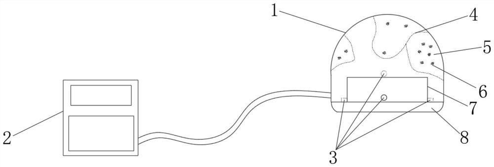 Head-mounted acupuncture point stimulation device based on Fangshi head acupuncture therapy and used for adults