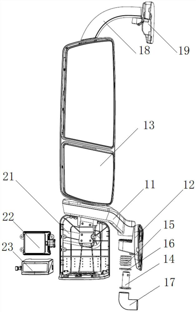 A Commercial Vehicle Rearview Mirror Structure Combined with Automotive Assisted Driving System