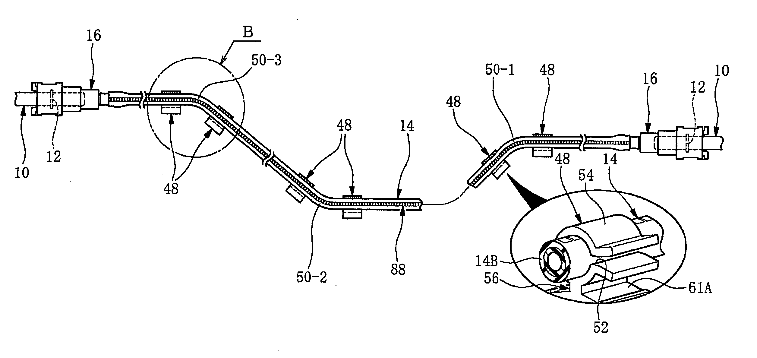 Piping structure for transporting a fuel