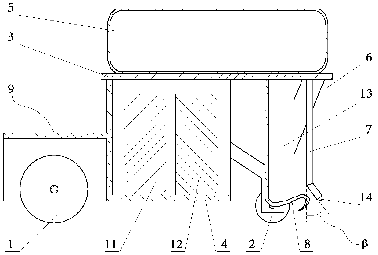 Self-propelled herbicide spraying device for nursery gardens