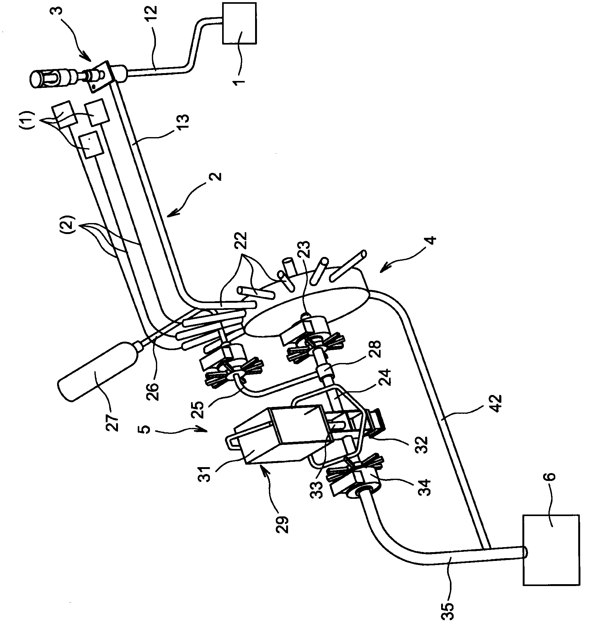 Device for collecting liquid samples from a vat