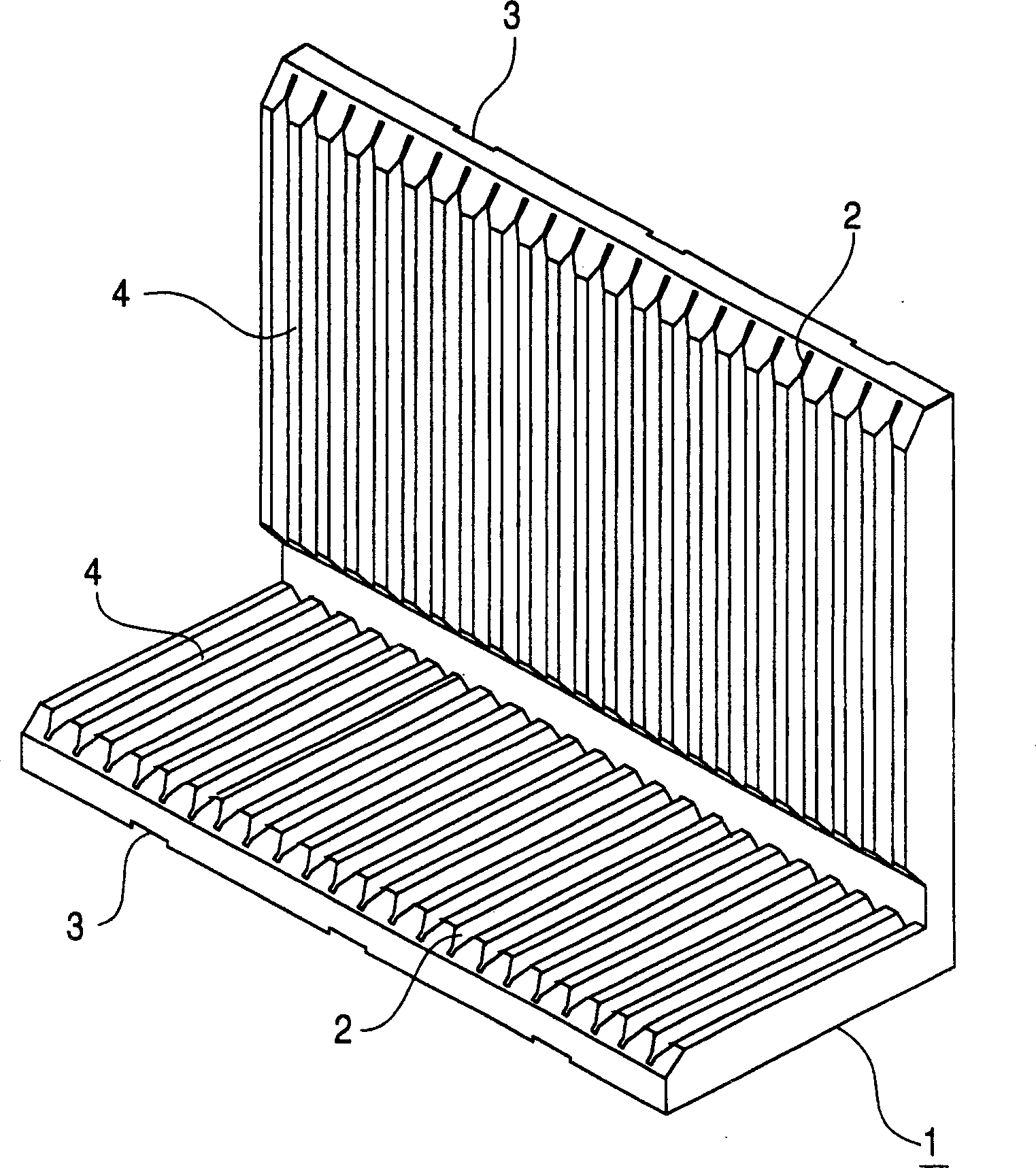 Cushioning body for glass substrate and packing body using the cushioning body