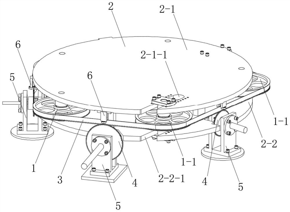 A multi-shaft synchronous transmission device for non-parallel shaft transmission