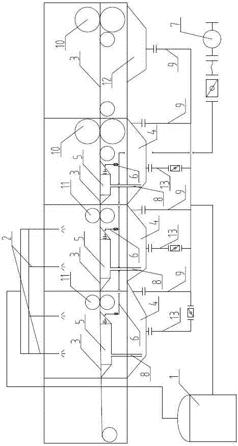 Oil applying system in viscose fiber post-processing refining process