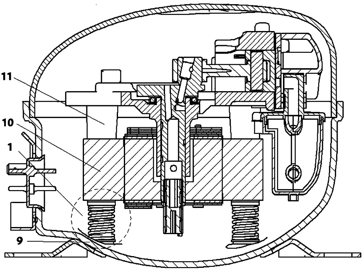 Compressor core supporting structure