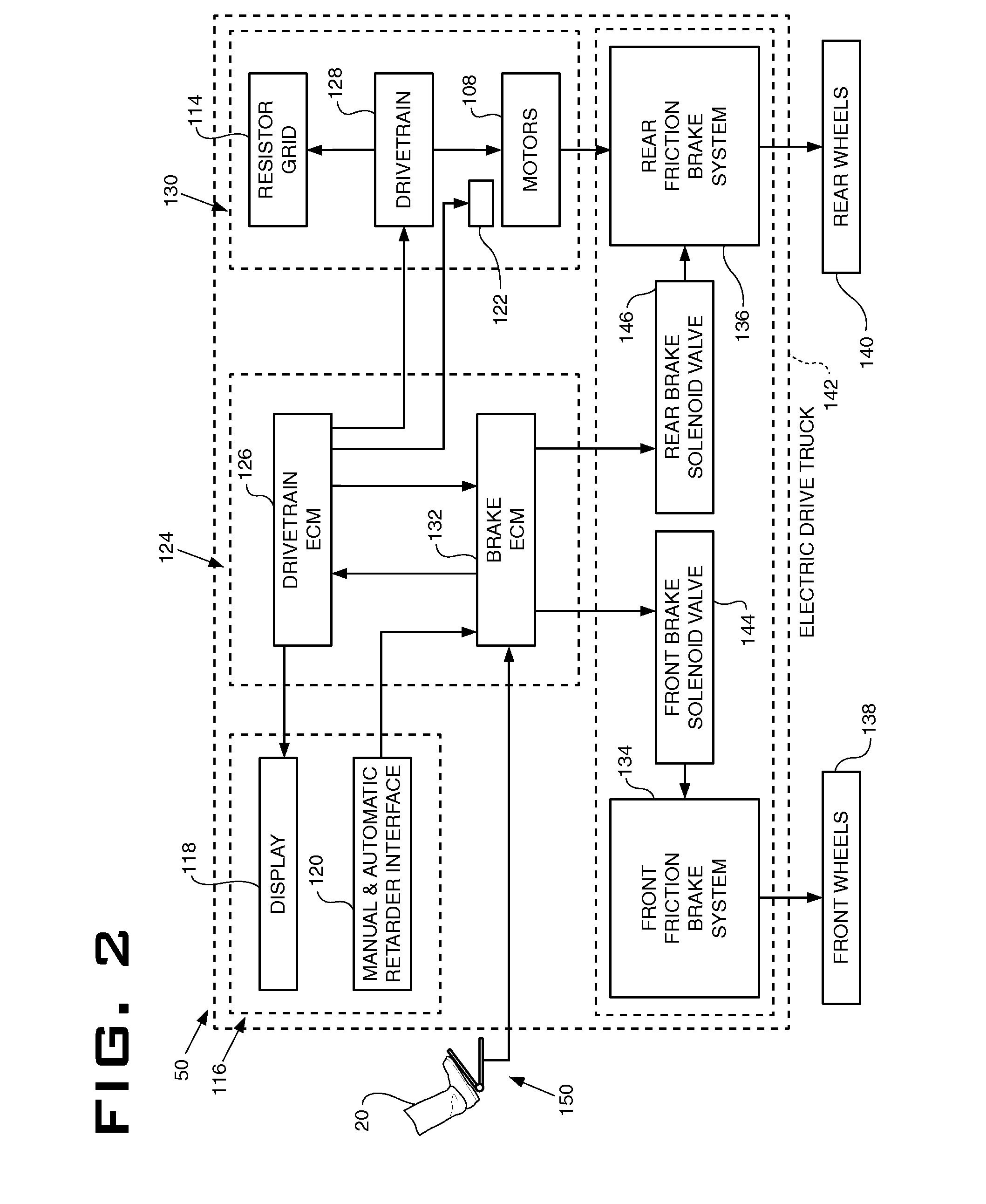 Retarding system for an electric drive machine