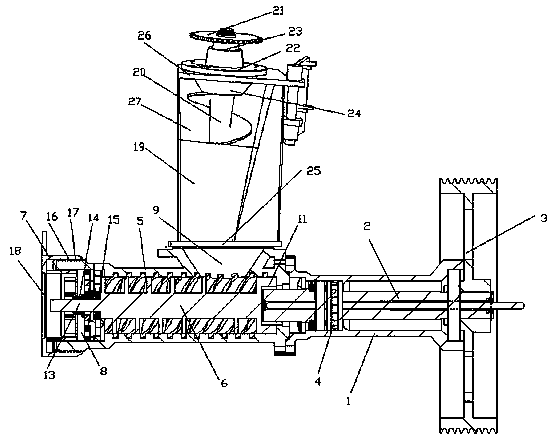 Two-direction meat-bone crushing output mechanism
