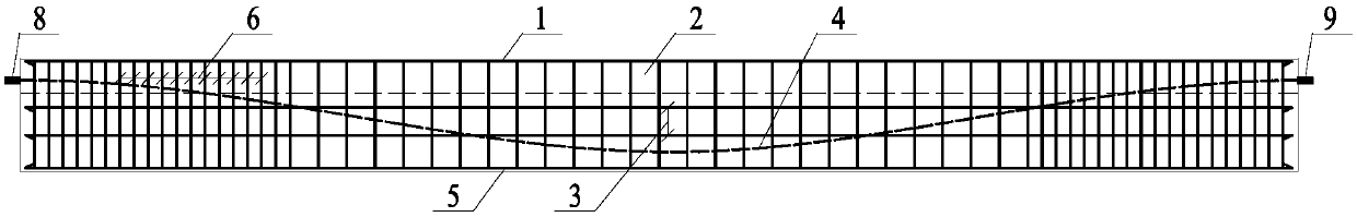 Post-tensioning retard-bonded prestress concrete composite beam and design and construction methods thereof