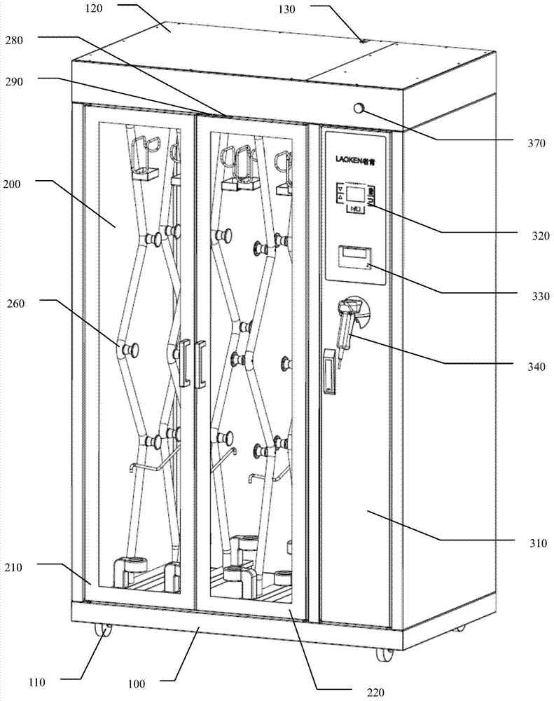 Inner mirror storing cabinet of storing cavity keeping micro positive force