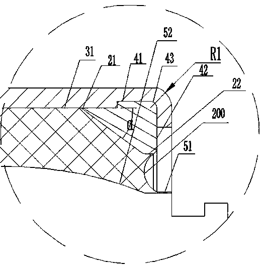 Rubber ball hinge for reducing radial/axial rigidity ratio and assembling method of rubber ball hinge